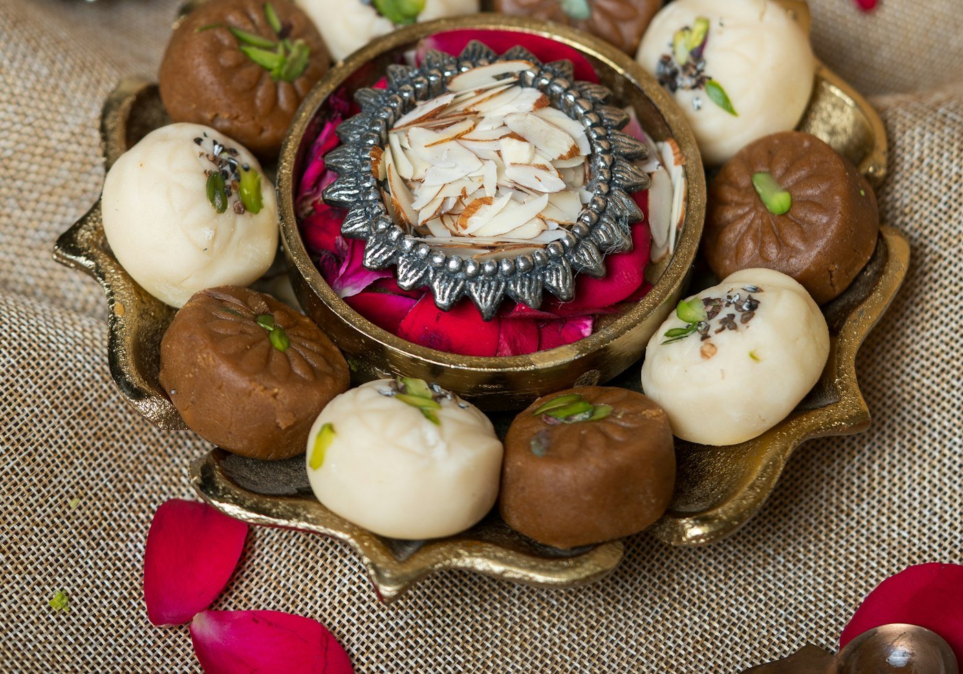 Festive Diwali mithai boxes and hampers stacked for despatch